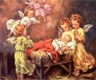 Birkaç bebek İsa ile melekler